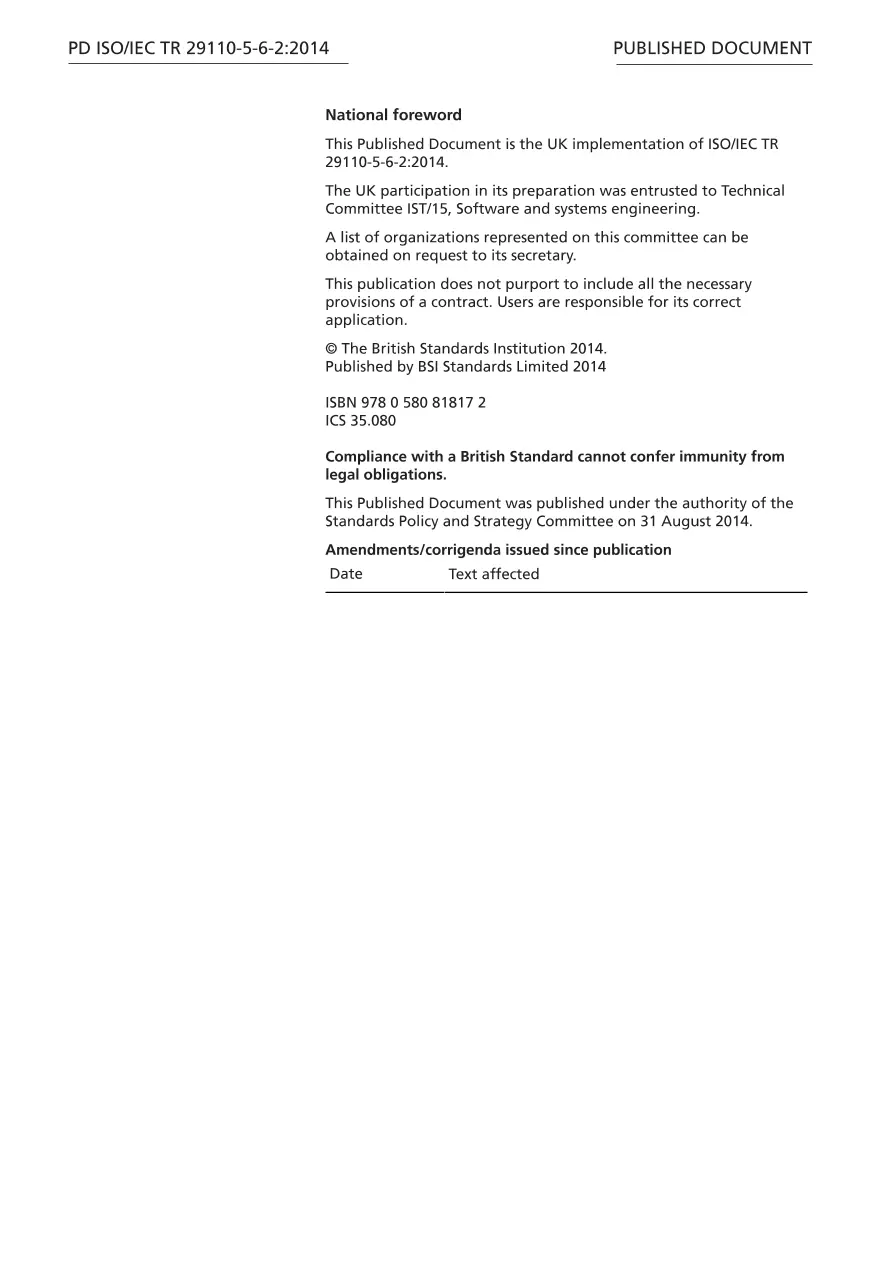 BS PD ISO/IEC TR 29110-5-6-2:2014 BS PD ISO/IEC TR 29110-5-6-2:2014
