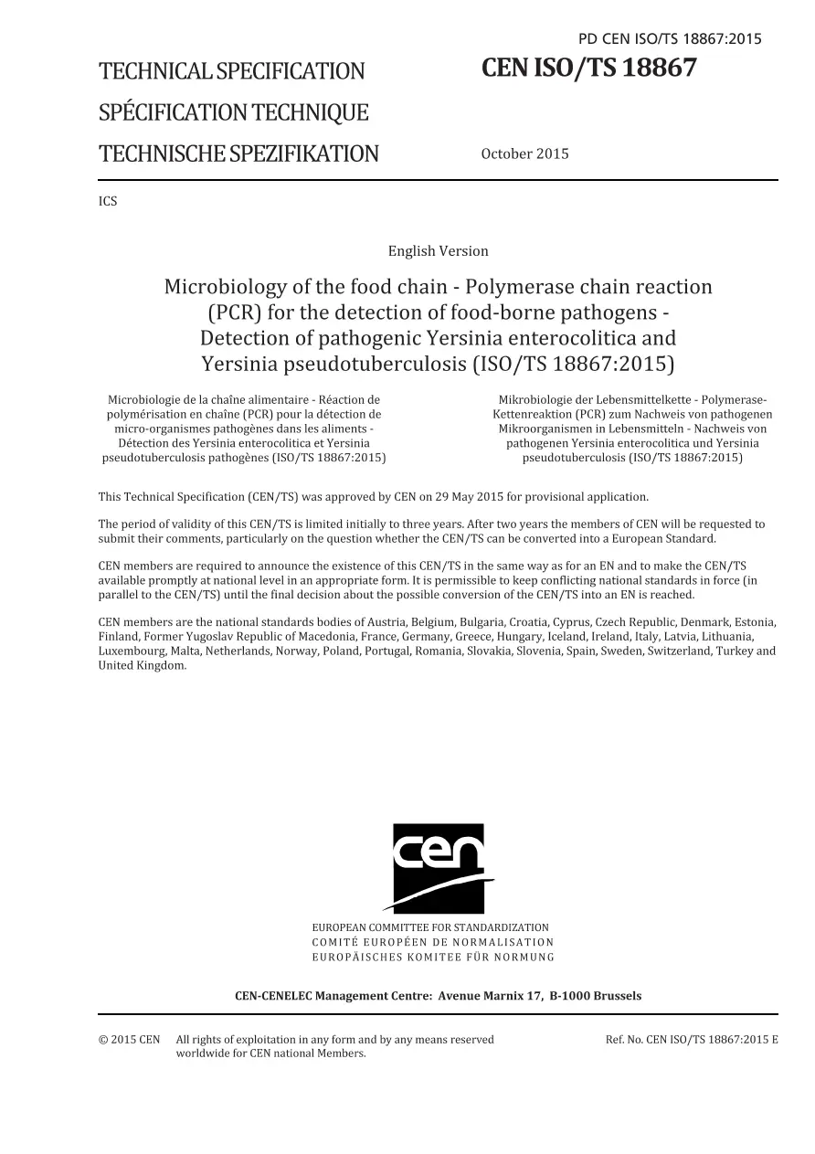 BS PD CEN ISO/TS 18867:2015 BS PD CEN ISO/TS 18867:2015