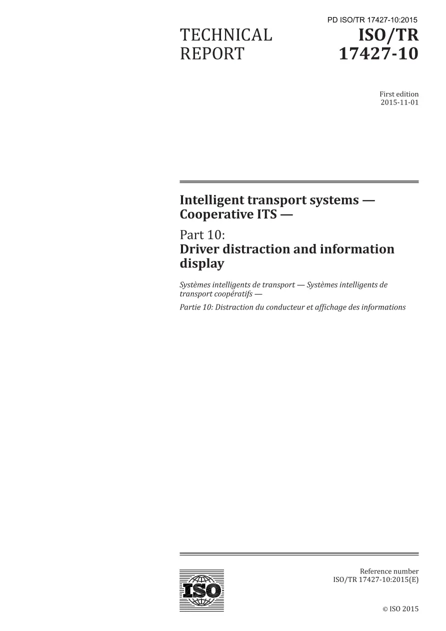 BS PD ISO/TR 17427-10:2015 BS PD ISO/TR 17427-10:2015