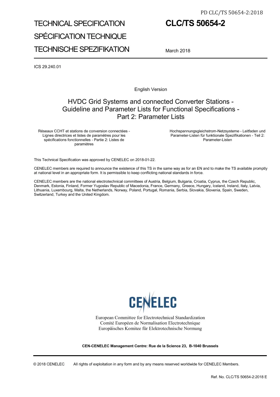 BS PD CLC/TS 50654-2:2018 BS PD CLC/TS 50654-2:2018