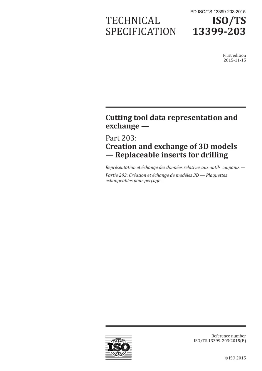 BS PD ISO/TS 13399-203:2015 BS PD ISO/TS 13399-203:2015