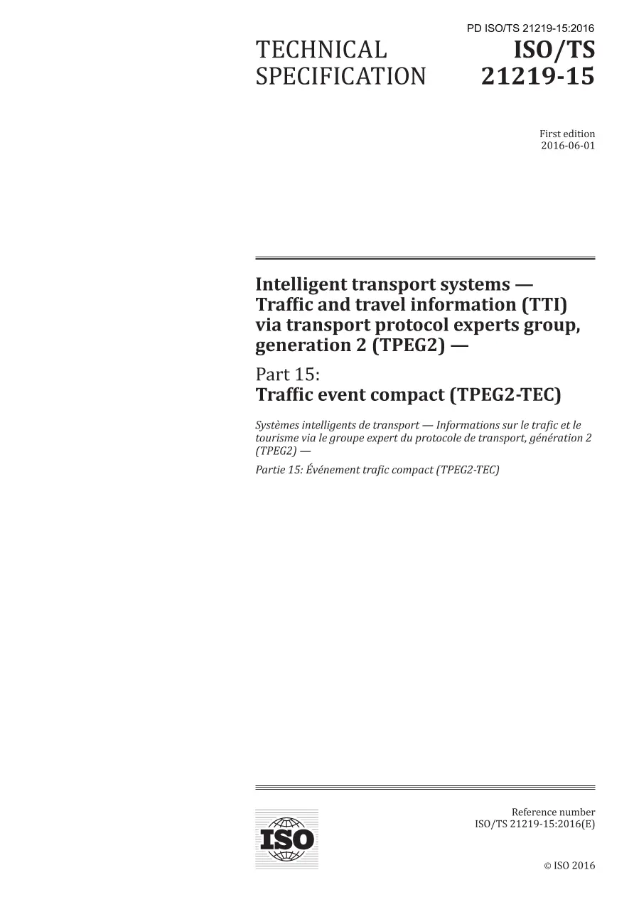 BS PD ISO/TS 21219-15:2016 BS PD ISO/TS 21219-15:2016