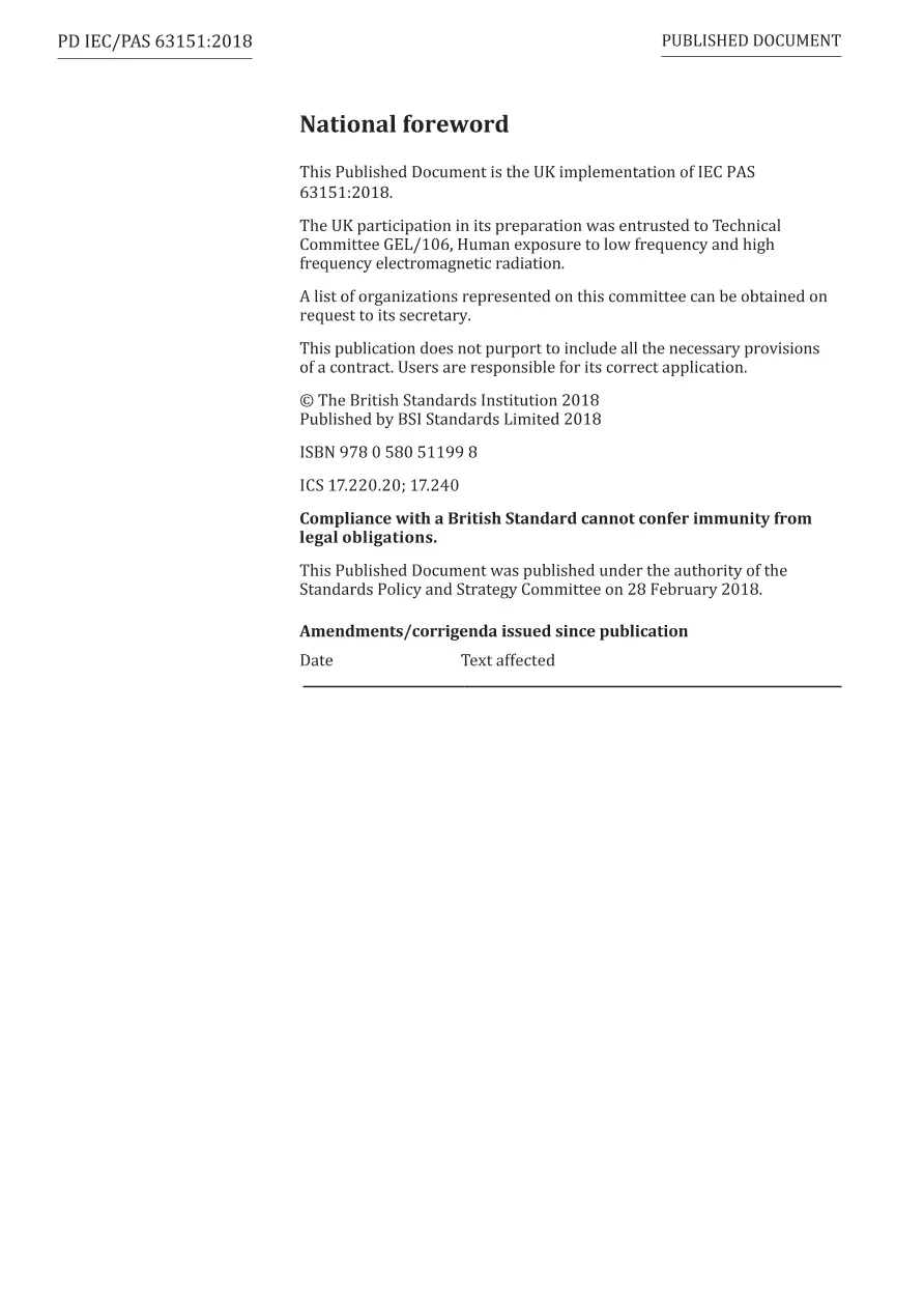 BS PD IEC/PAS 63151:2018 BS PD IEC/PAS 63151:2018