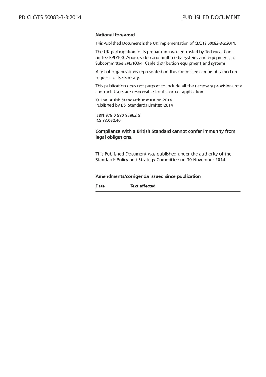 BS PD CLC/TS 50083-3-3:2014 BS PD CLC/TS 50083-3-3:2014