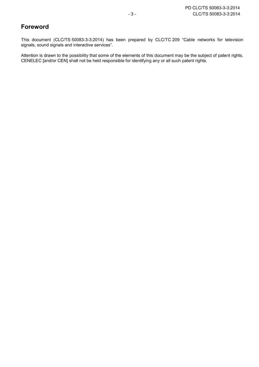 BS PD CLC/TS 50083-3-3:2014 BS PD CLC/TS 50083-3-3:2014