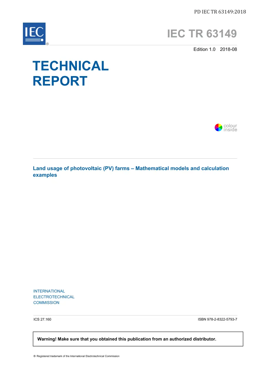 BS PD IEC TR 63149:2018 BS PD IEC TR 63149:2018