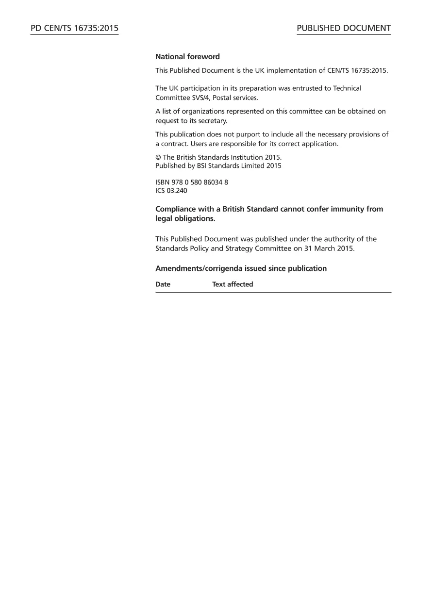 BS PD CEN/TS 16735:2015 BS PD CEN/TS 16735:2015
