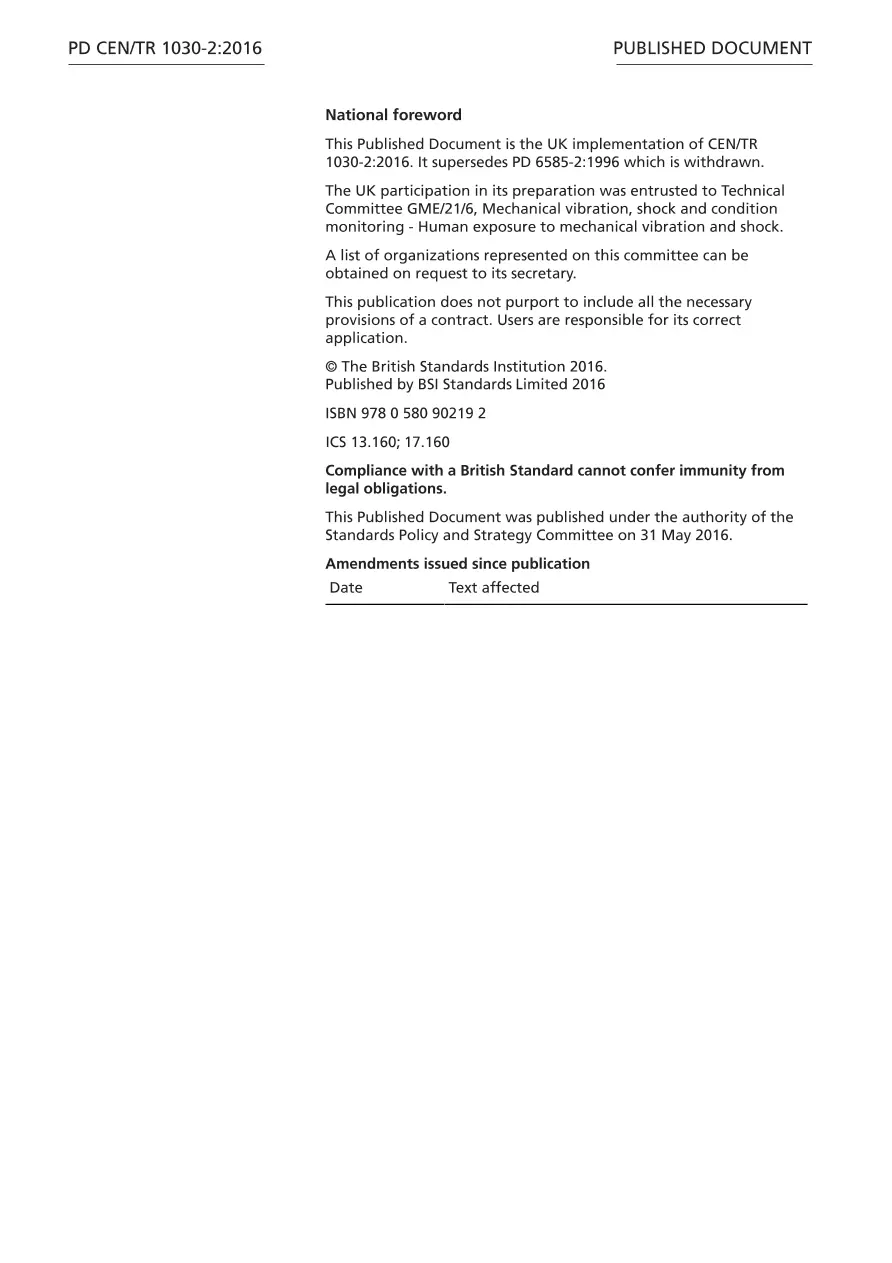 BS PD CEN/TR 1030-2:2016 BS PD CEN/TR 1030-2:2016