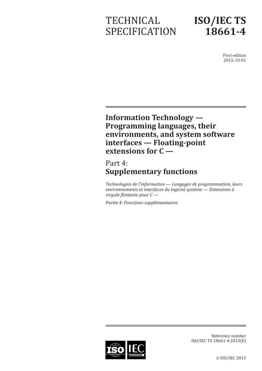 BS PD ISO/IEC TS 18661-4:2015 BS PD ISO/IEC TS 18661-4:2015