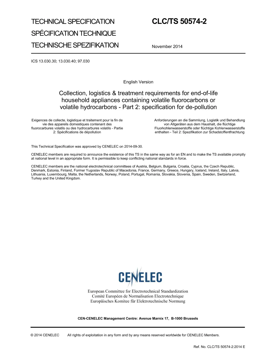 BS PD CLC/TS 50574-2:2014 BS PD CLC/TS 50574-2:2014