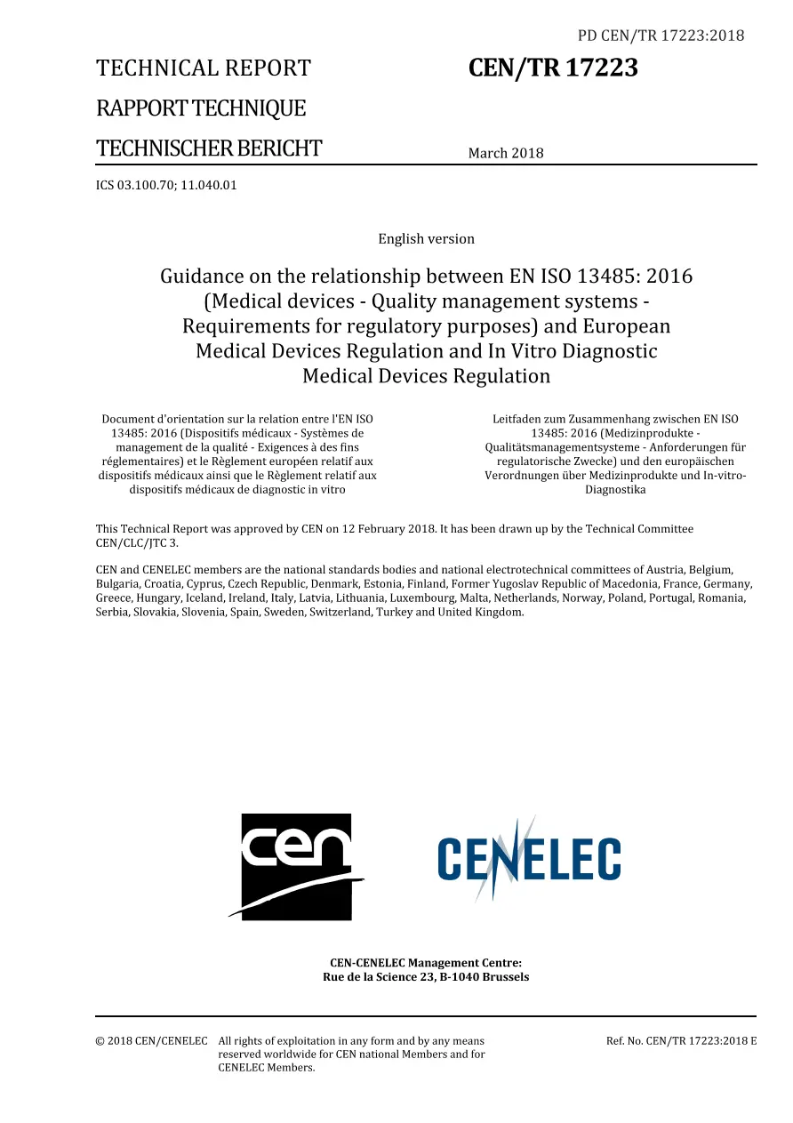 BS PD CEN/TR 17223:2018 BS PD CEN/TR 17223:2018