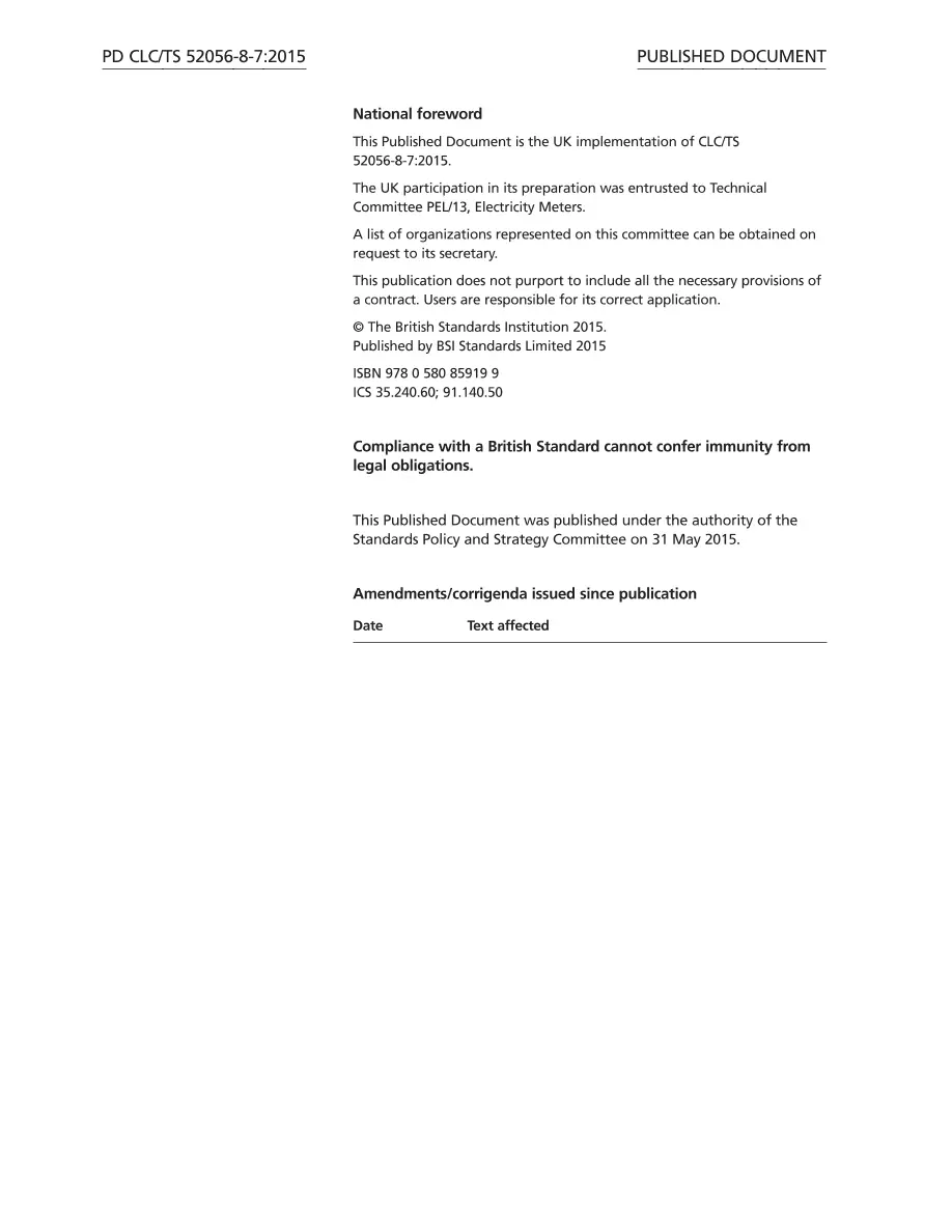 BS PD CLC/TS 52056-8-7:2015 BS PD CLC/TS 52056-8-7:2015
