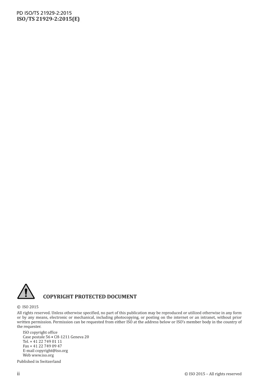 BS PD ISO/TS 21929-2:2015 BS PD ISO/TS 21929-2:2015