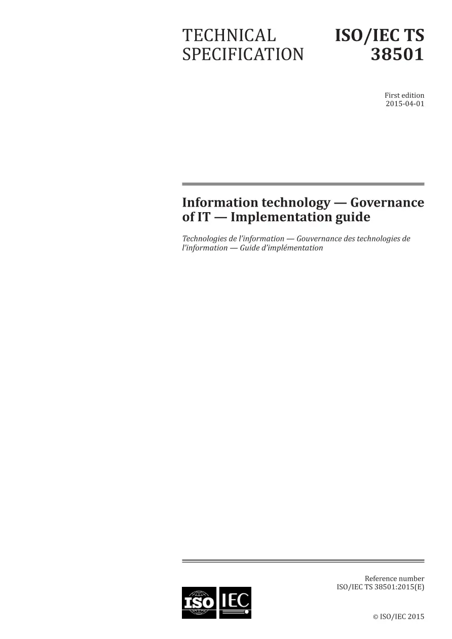 BS PD ISO/IEC TS 38501:2015 BS PD ISO/IEC TS 38501:2015