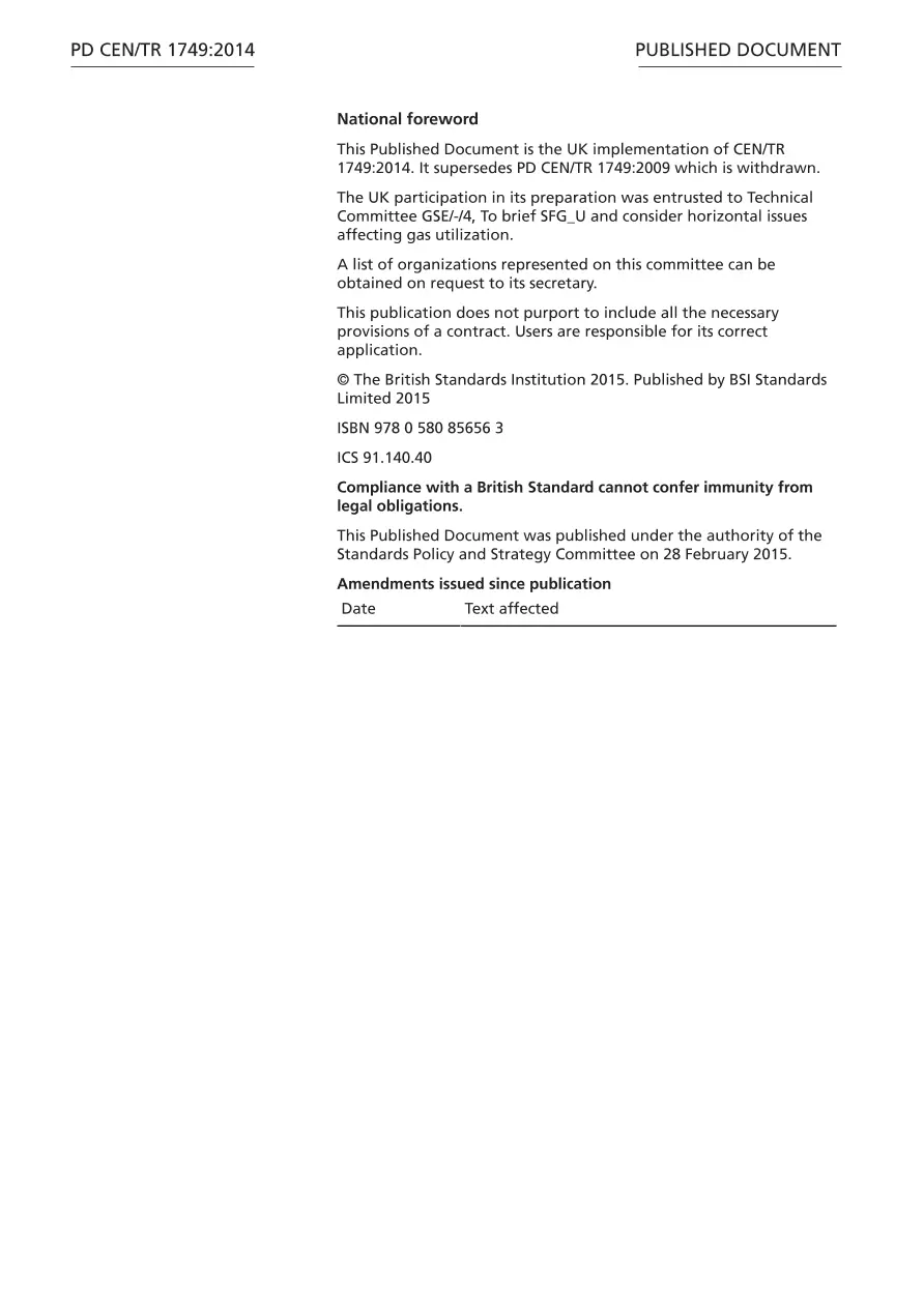 BS PD CEN/TR 1749:2014 BS PD CEN/TR 1749:2014