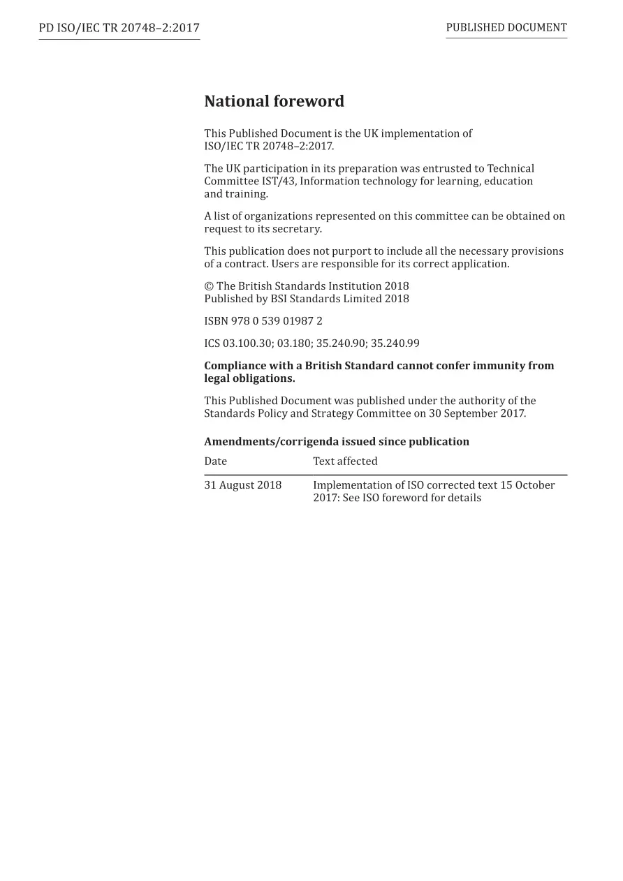 BS PD ISO/IEC TR 20748-2:2017 BS PD ISO/IEC TR 20748-2:2017