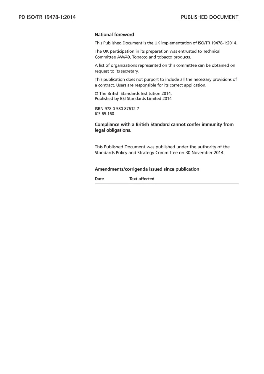BS PD ISO/TR 19478-1:2014 BS PD ISO/TR 19478-1:2014