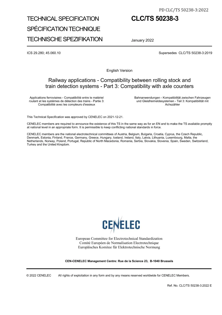 BS PD CLC/TS 50238-3:2022 BS PD CLC/TS 50238-3:2022