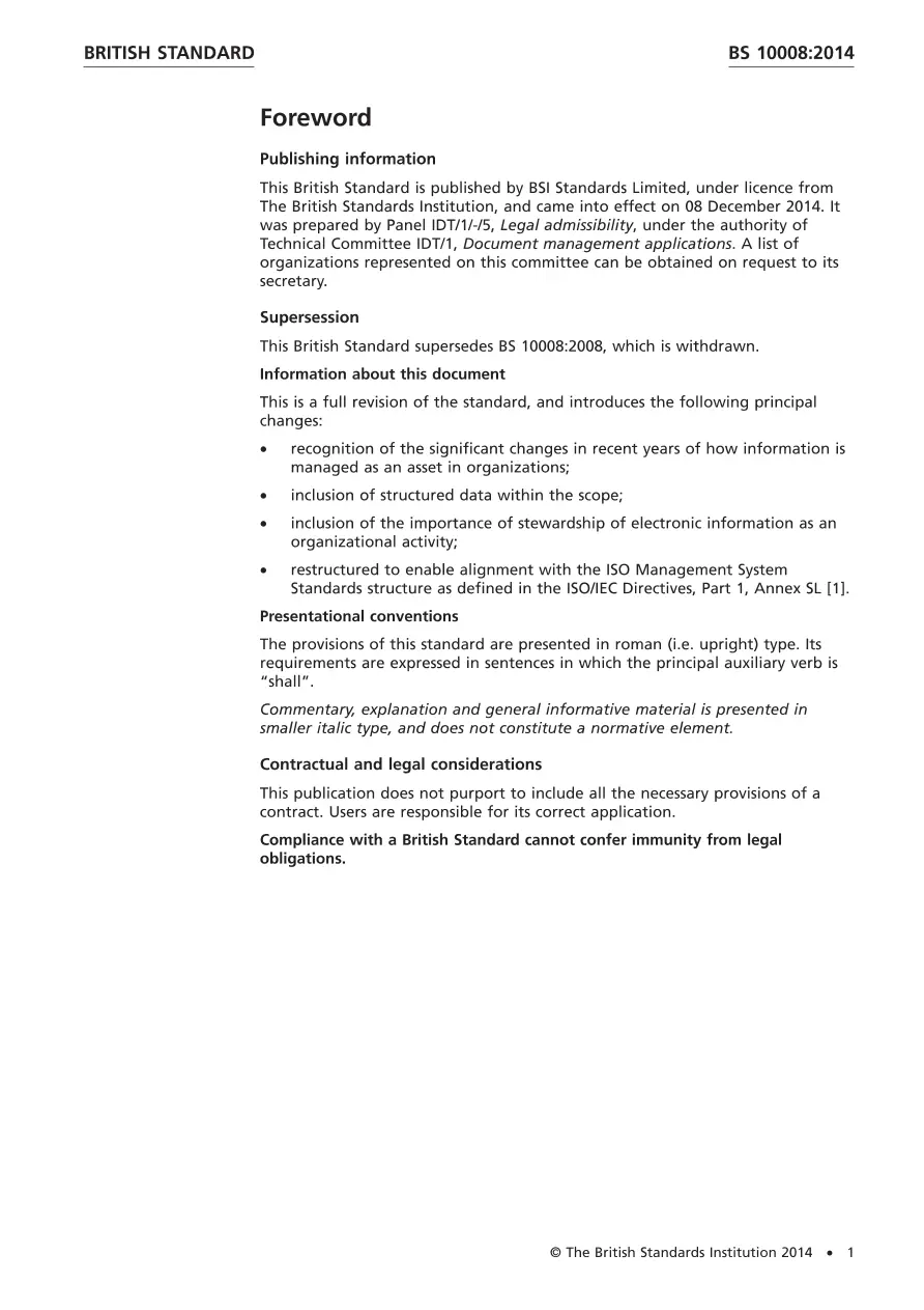 BS 10008:2014 BS 10008:2014