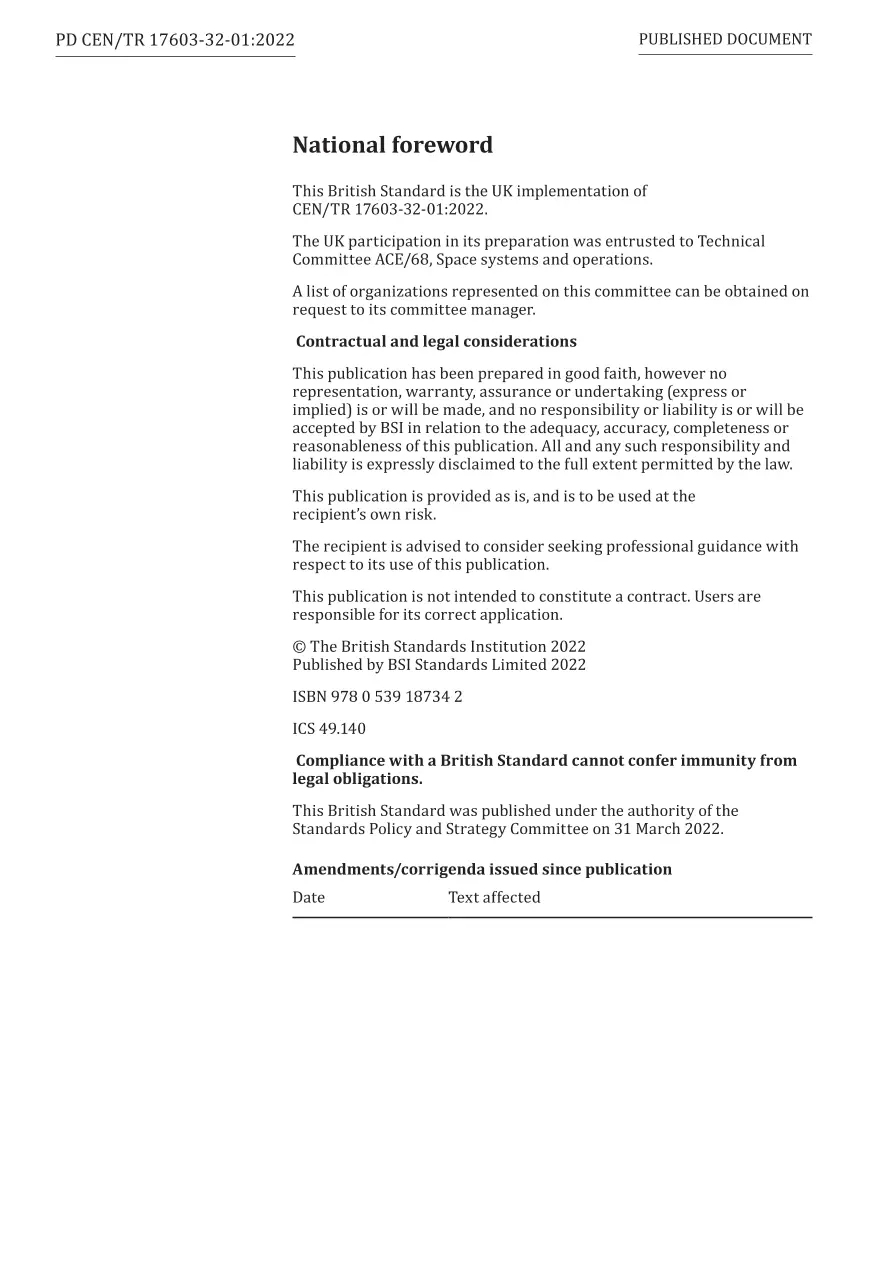 BS PD CEN/TR 17603-32-01:2022 BS PD CEN/TR 17603-32-01:2022