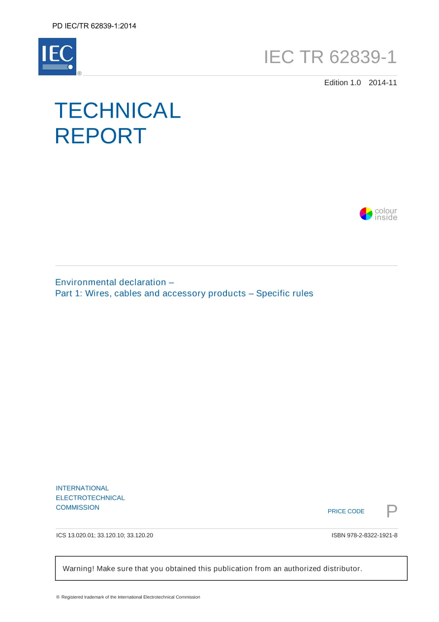BS PD IEC/TR 62839-1:2014 BS PD IEC/TR 62839-1:2014
