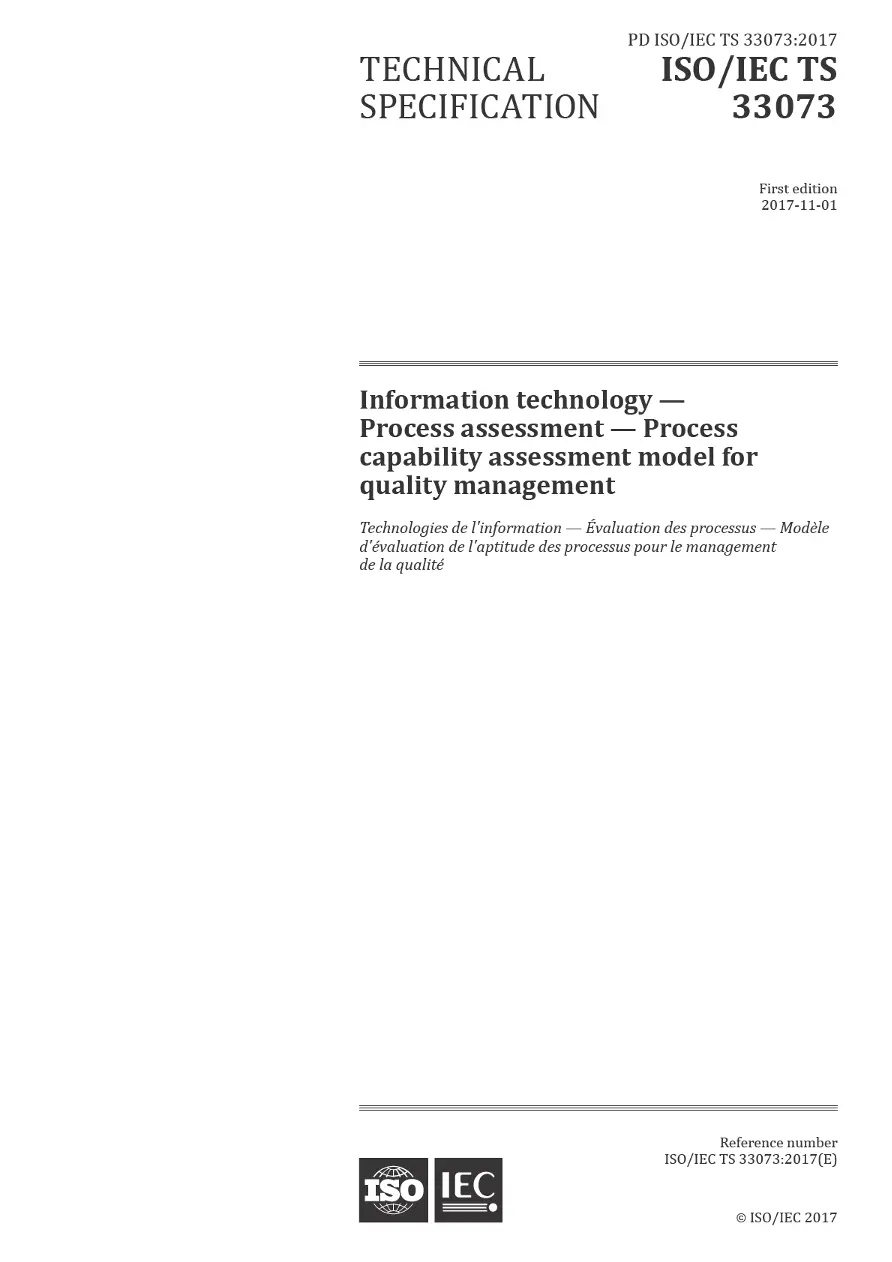 BS PD ISO/IEC TS 33073:2017 BS PD ISO/IEC TS 33073:2017
