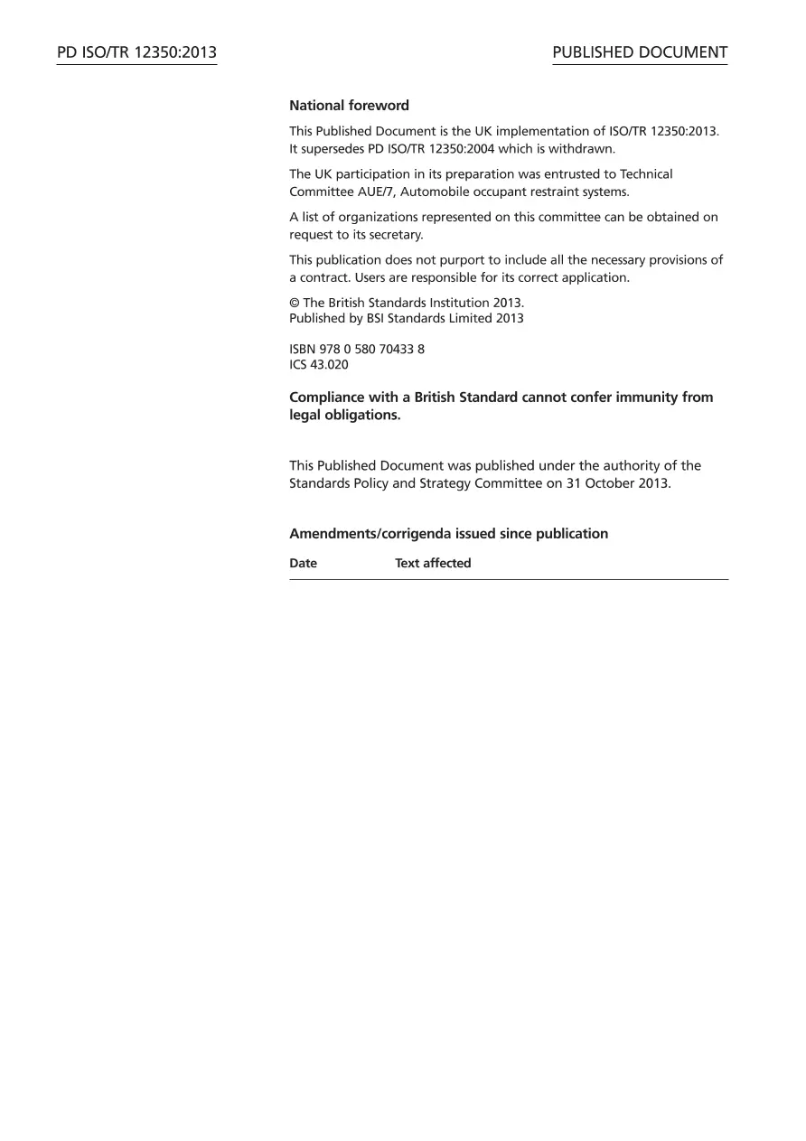 BS PD ISO/TR 12350:2013 BS PD ISO/TR 12350:2013