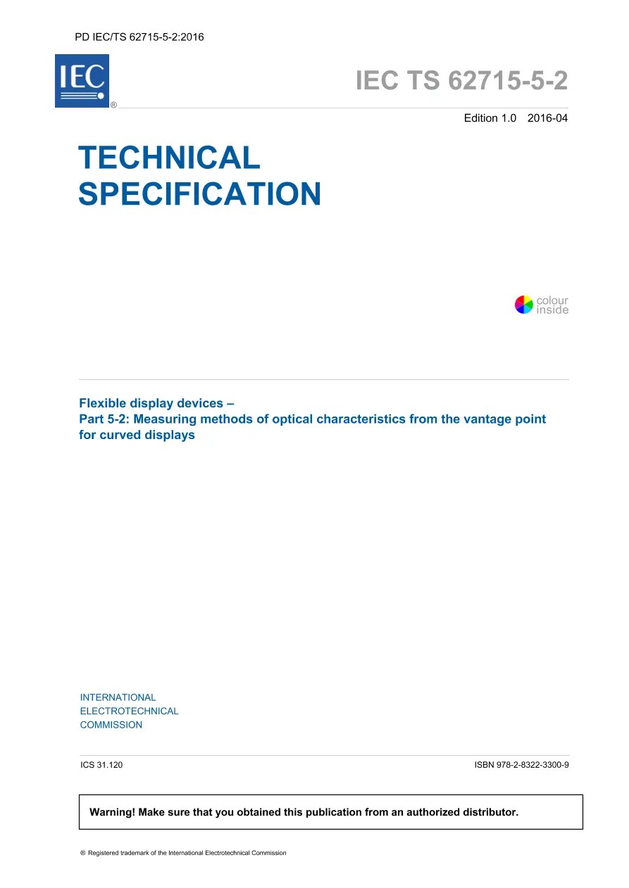 BS PD IEC/TS 62715-5-2:2016 BS PD IEC/TS 62715-5-2:2016
