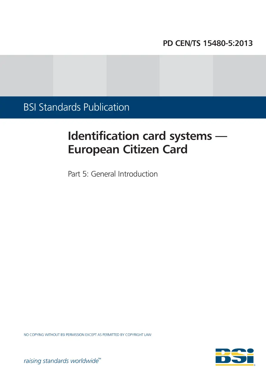 BS PD CEN/TS 15480-5:2013 BS PD CEN/TS 15480-5:2013