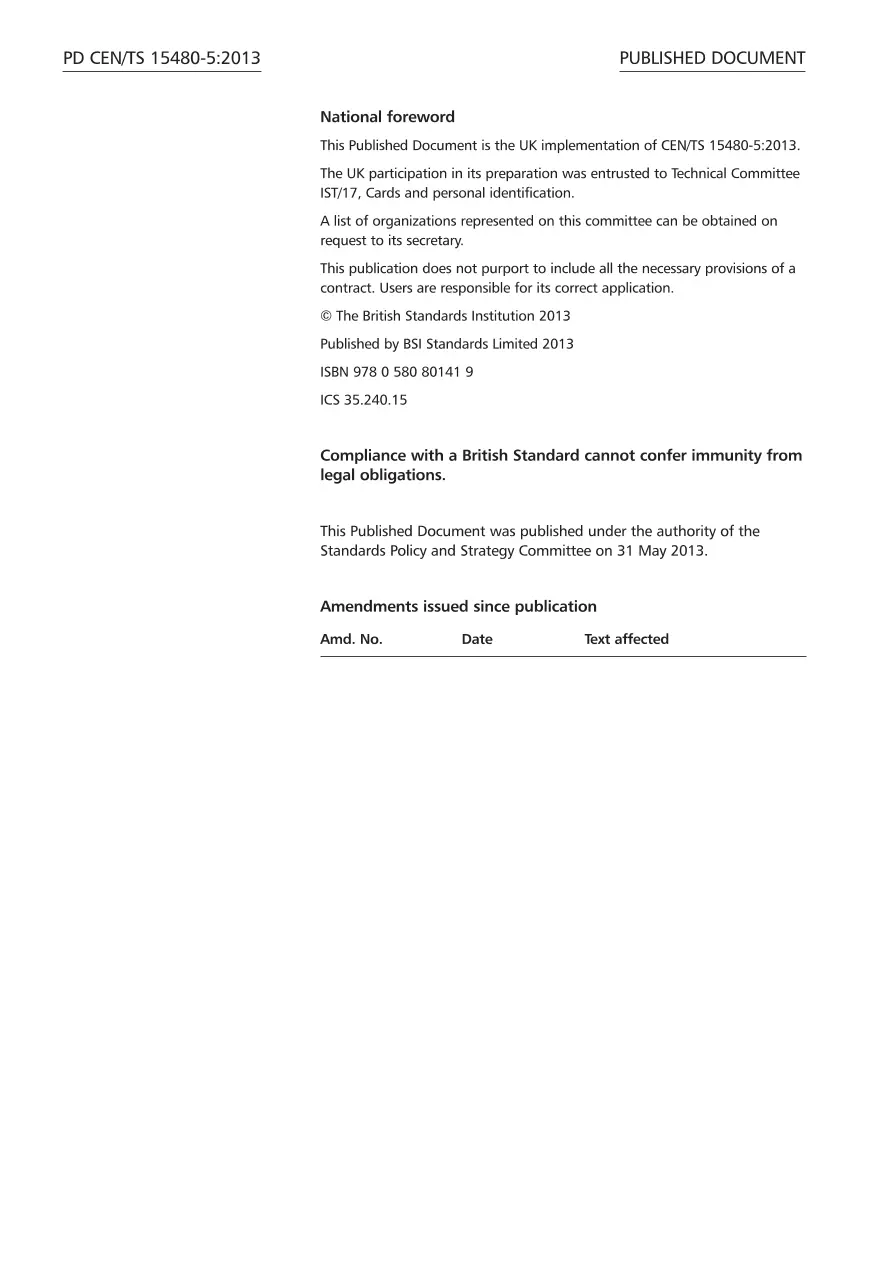 BS PD CEN/TS 15480-5:2013 BS PD CEN/TS 15480-5:2013
