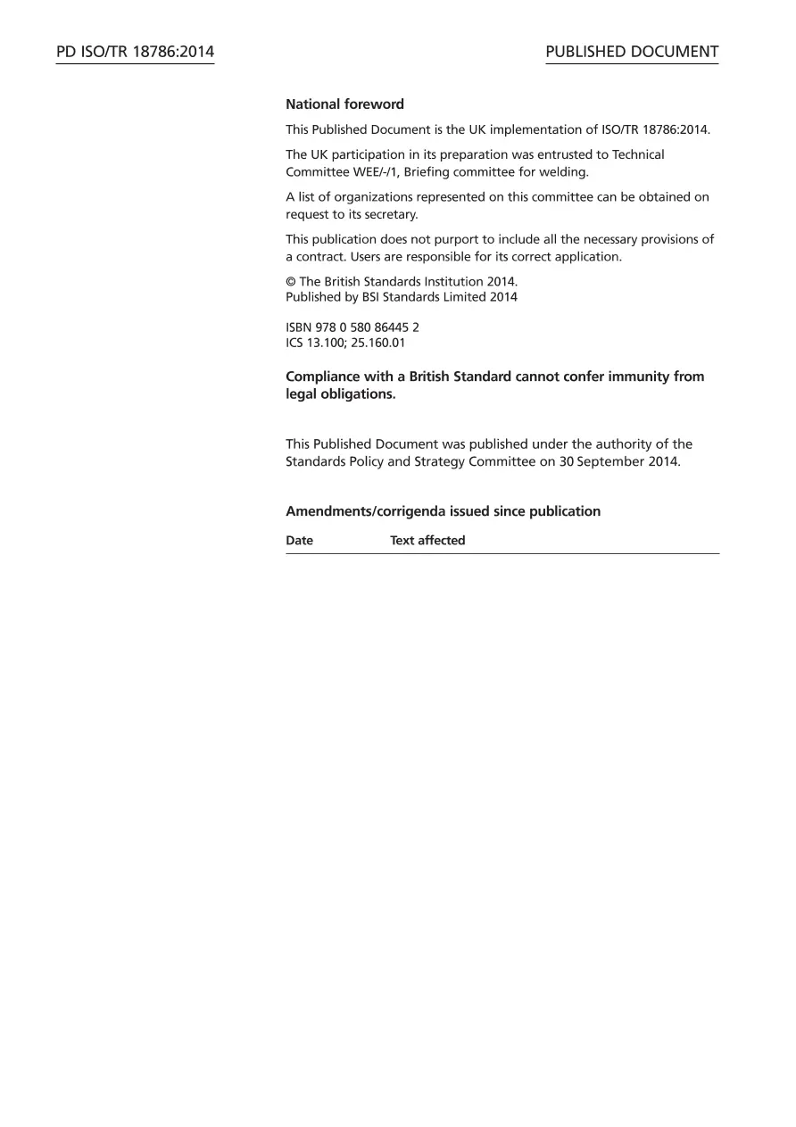 BS PD ISO/TR 18786:2014 BS PD ISO/TR 18786:2014