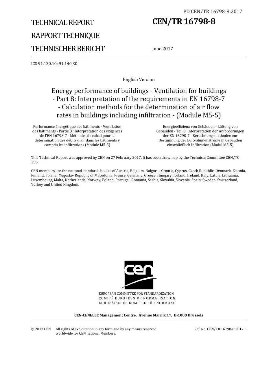 BS PD CEN/TR 16798-8:2017 BS PD CEN/TR 16798-8:2017