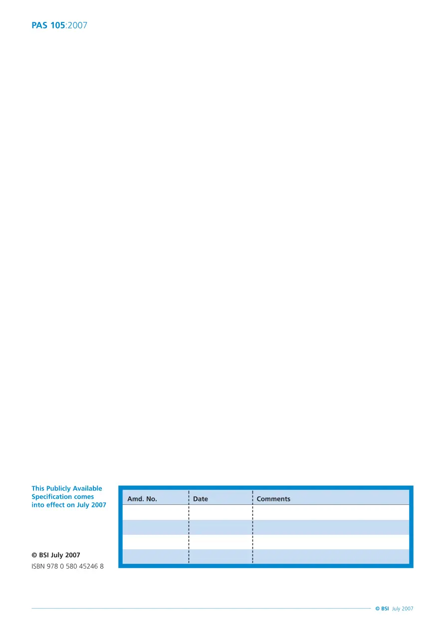 BS PAS 105:2007 BS PAS 105:2007