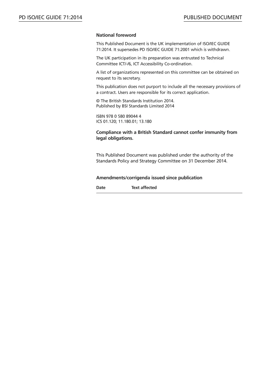 BS PD ISO/IEC GUIDE 71:2014 BS PD ISO/IEC GUIDE 71:2014