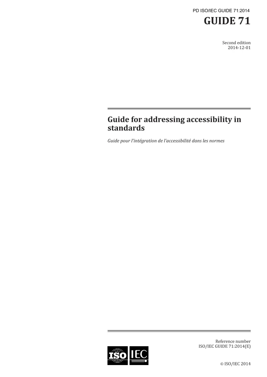 BS PD ISO/IEC GUIDE 71:2014 BS PD ISO/IEC GUIDE 71:2014
