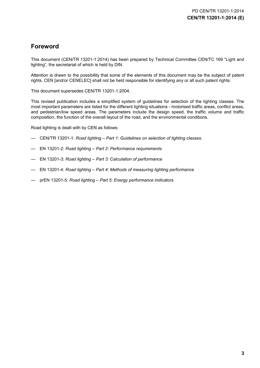 BS PD CEN/TR 13201-1:2014 BS PD CEN/TR 13201-1:2014