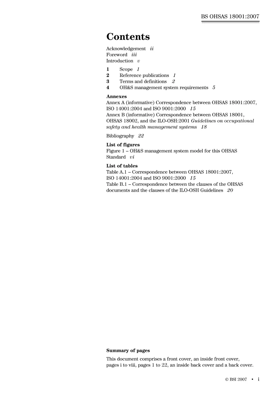BS OHSAS 18001:2007 BS OHSAS 18001:2007