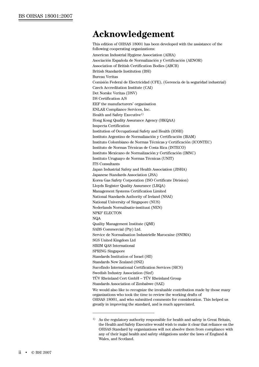 BS OHSAS 18001:2007 BS OHSAS 18001:2007