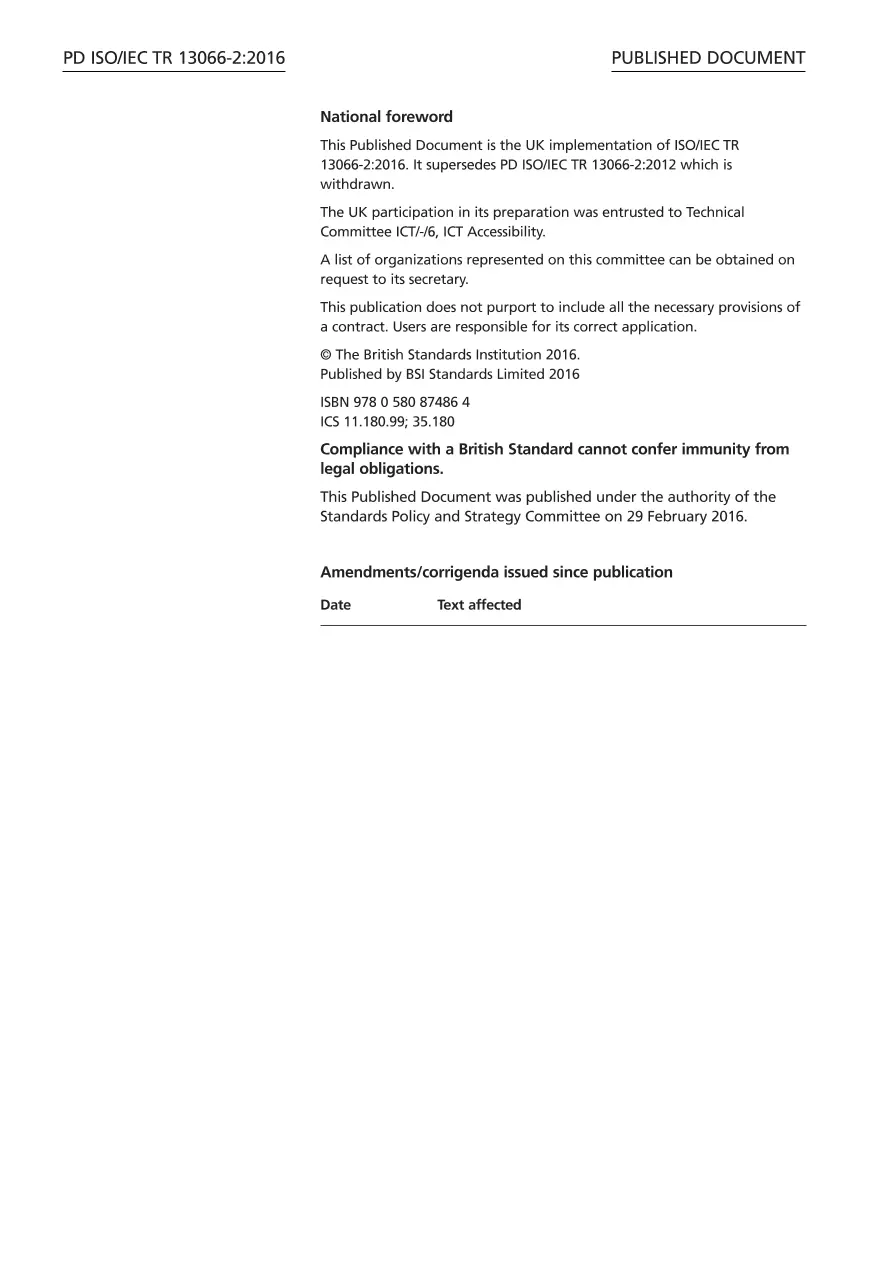 BS PD ISO/IEC TR 13066-2:2016 BS PD ISO/IEC TR 13066-2:2016