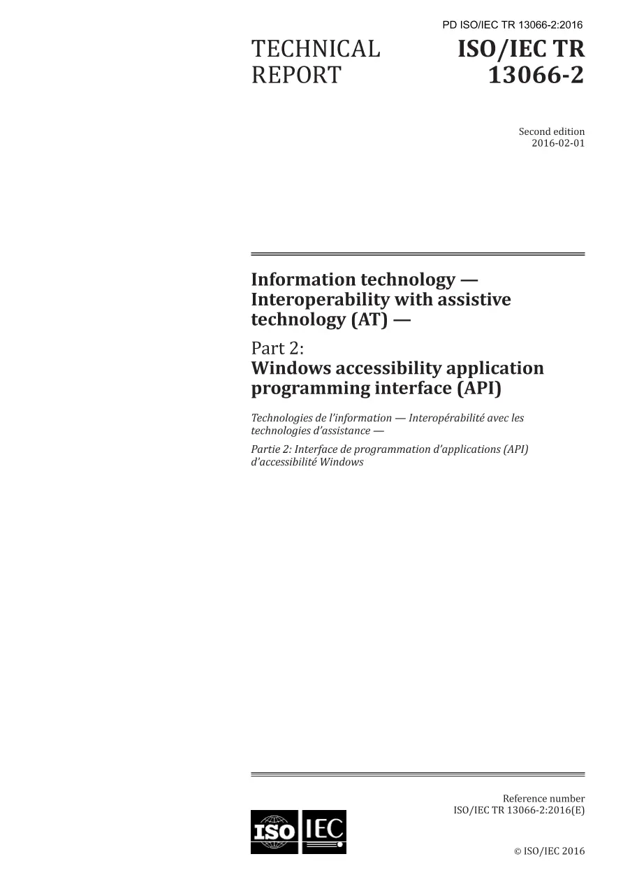 BS PD ISO/IEC TR 13066-2:2016 BS PD ISO/IEC TR 13066-2:2016