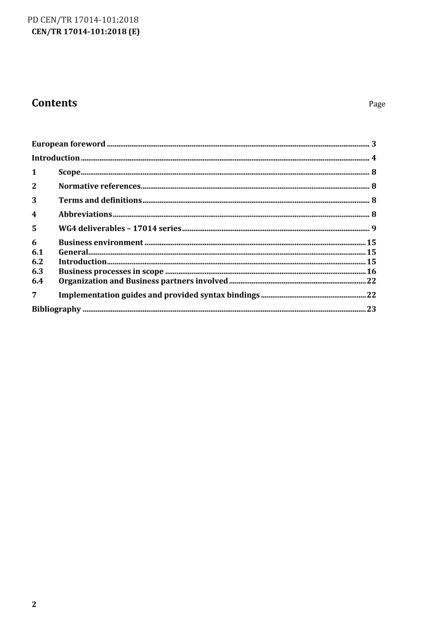 BS PD CEN/TR 17014-101:2018 BS PD CEN/TR 17014-101:2018