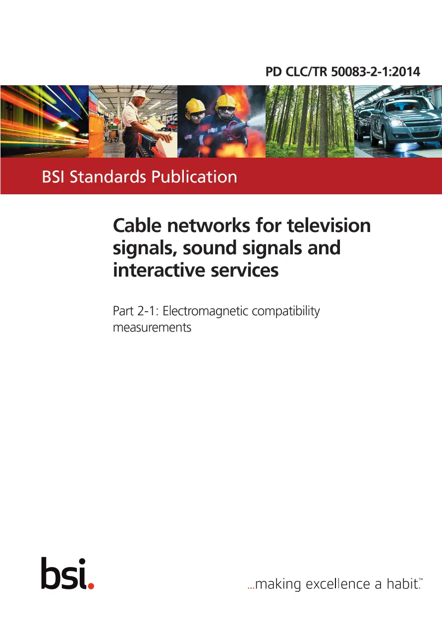 BS PD CLC/TR 50083-2-1:2014 BS PD CLC/TR 50083-2-1:2014