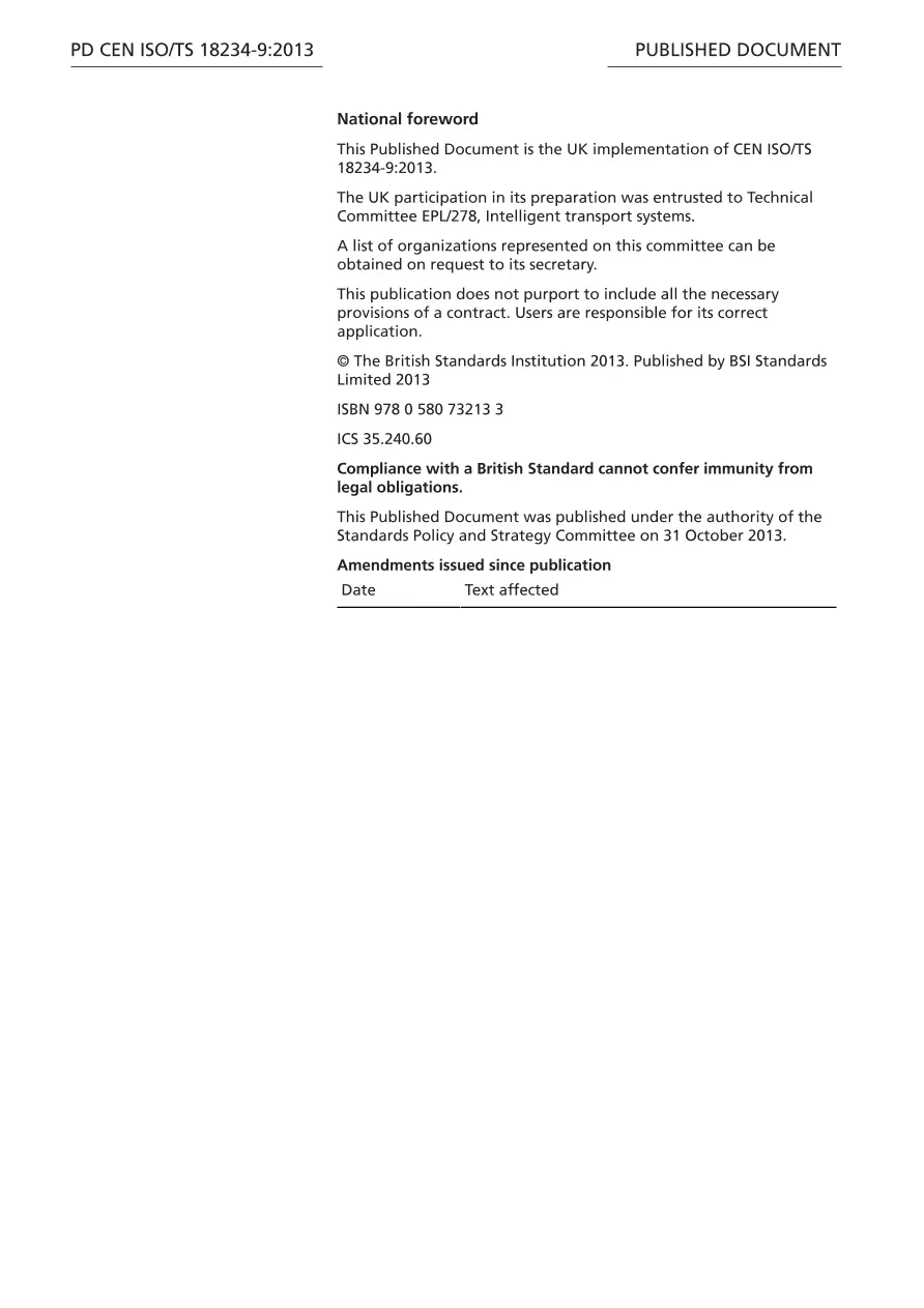 BS PD CEN ISO/TS 18234-9:2013 BS PD CEN ISO/TS 18234-9:2013