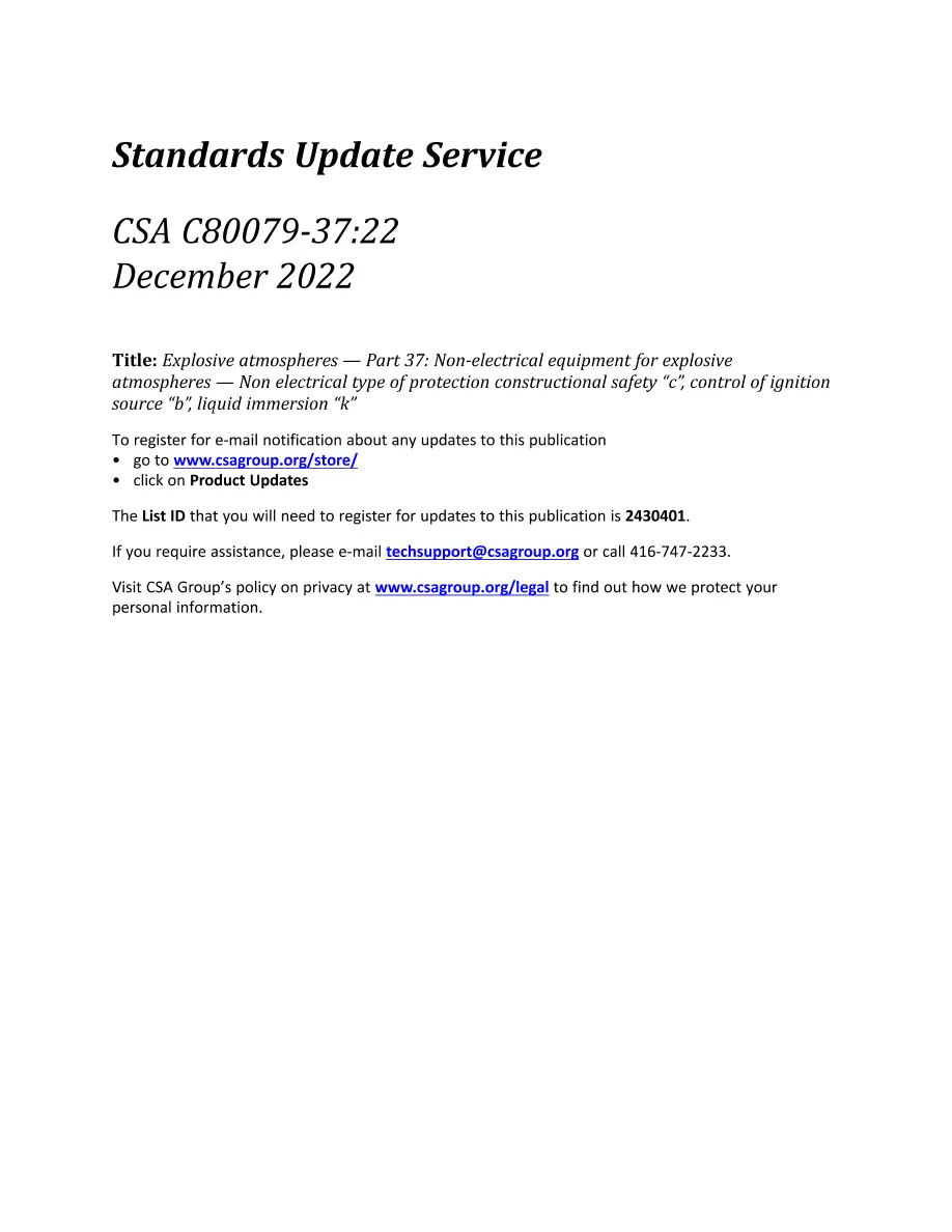 CSA C80079-37:22 CSA C80079-37:22