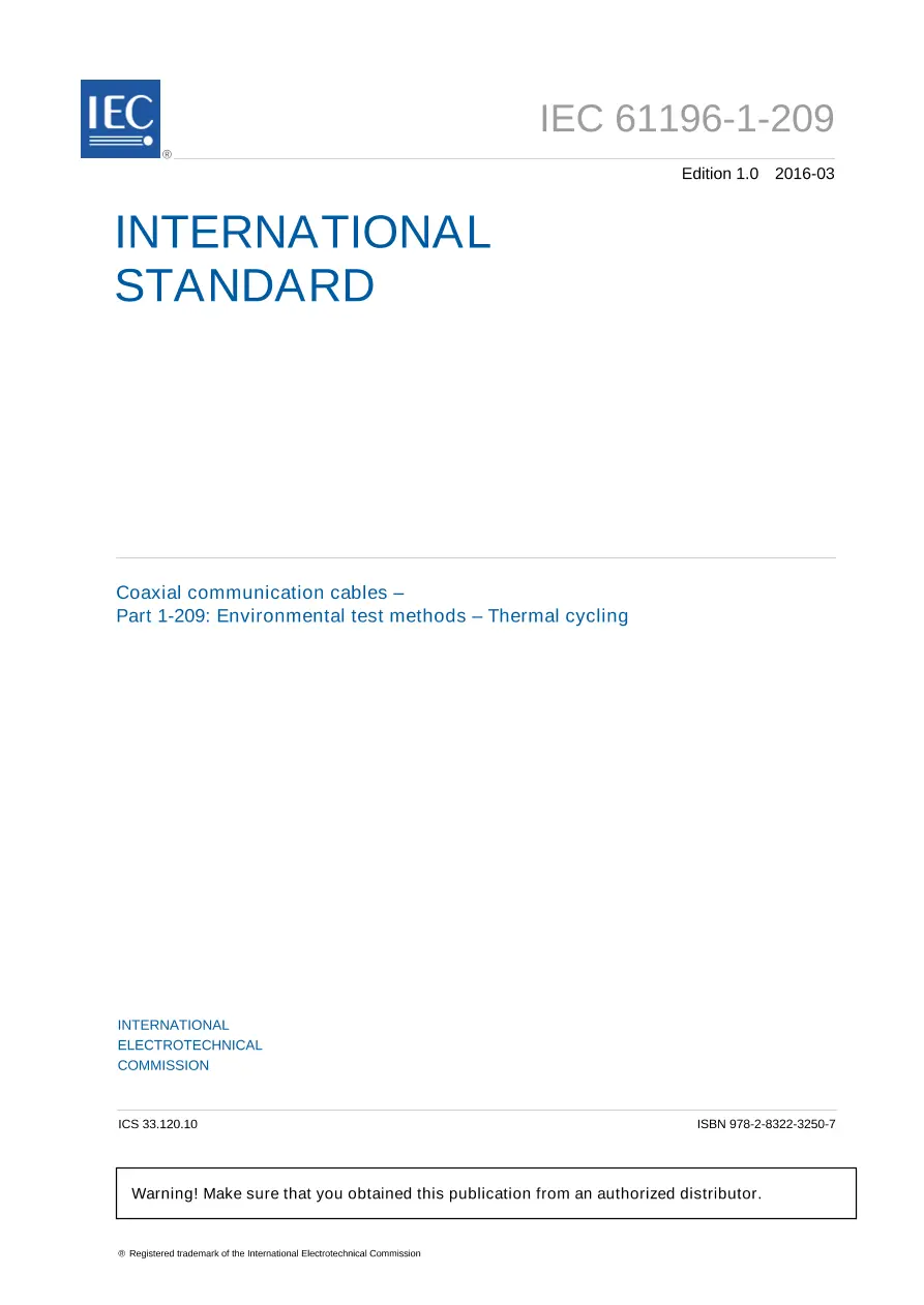 IEC 61196-1-209 Ed. 1.0 en:2016 IEC 61196-1-209 Ed. 1.0 en:2016
