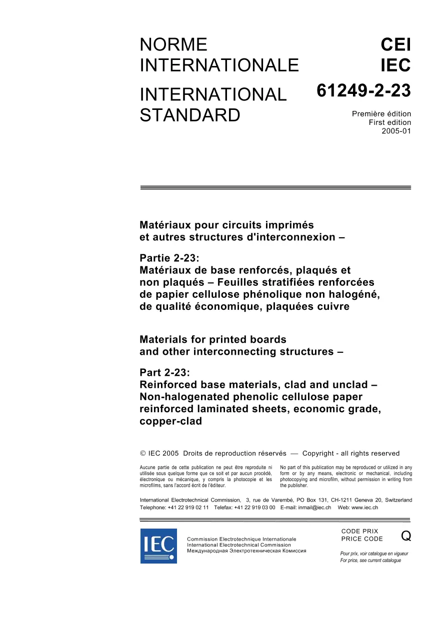 IEC 61249-2-23 Ed. 1.0 b:2005 IEC 61249-2-23 Ed. 1.0 b:2005