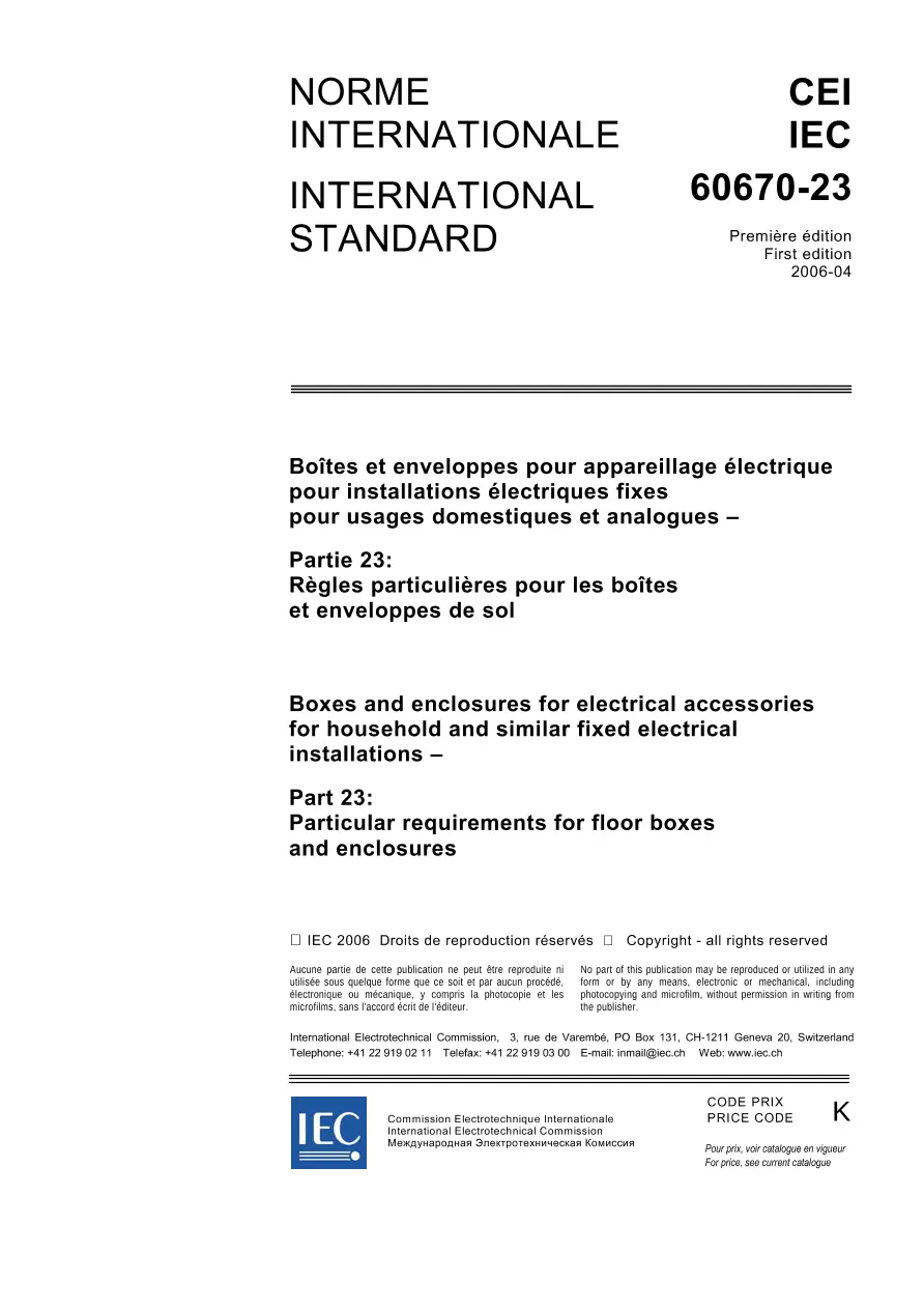 IEC 60670-23 Ed. 1.0 b:2006 IEC 60670-23 Ed. 1.0 b:2006