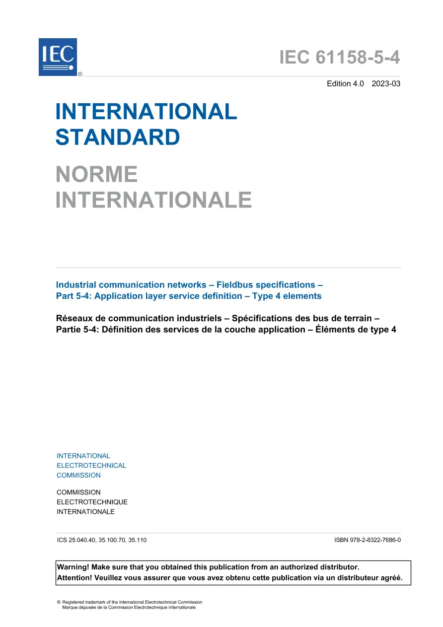 IEC 61158-5-4 Ed. 4.0 b:2023 IEC 61158-5-4 Ed. 4.0 b:2023