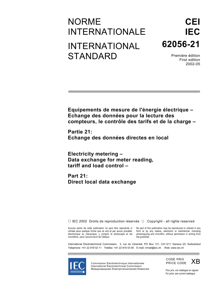 IEC 62056-21 Ed. 1.0 b:2002 IEC 62056-21 Ed. 1.0 b:2002