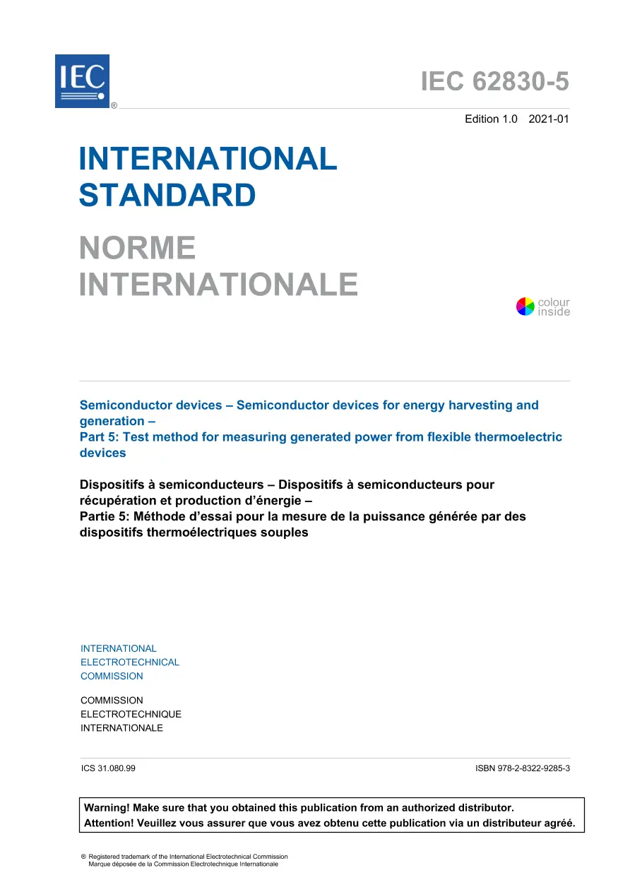 IEC 62830-5 Ed. 1.0 b:2021 IEC 62830-5 Ed. 1.0 b:2021